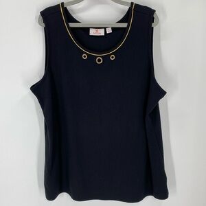 Quacker Factory Rhinestone Grommet Tank XL